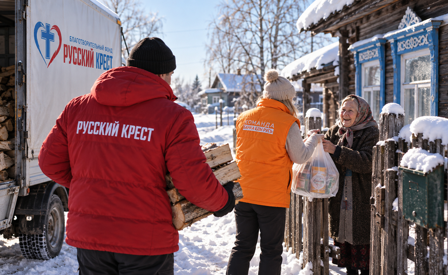Дрова и продукты  для пожилых людей